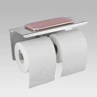 Chrome Double Toilet Paper Holder with Cover
