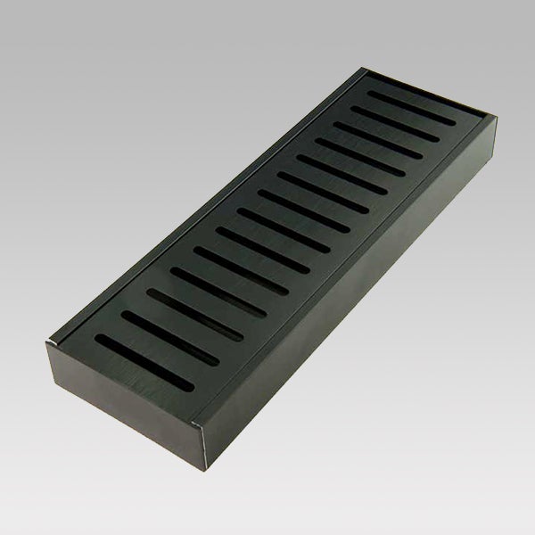 3 X Lauxes 'Celleni' Aluminium Midnight Slimline Tile Insert Grate Black 100*100*26mm(Maximum Length 5600mm,72mm Waste)