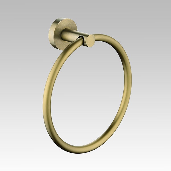 Pentro Brushed Yellow Gold Round Wall Mounted Round Hand Towel Ring