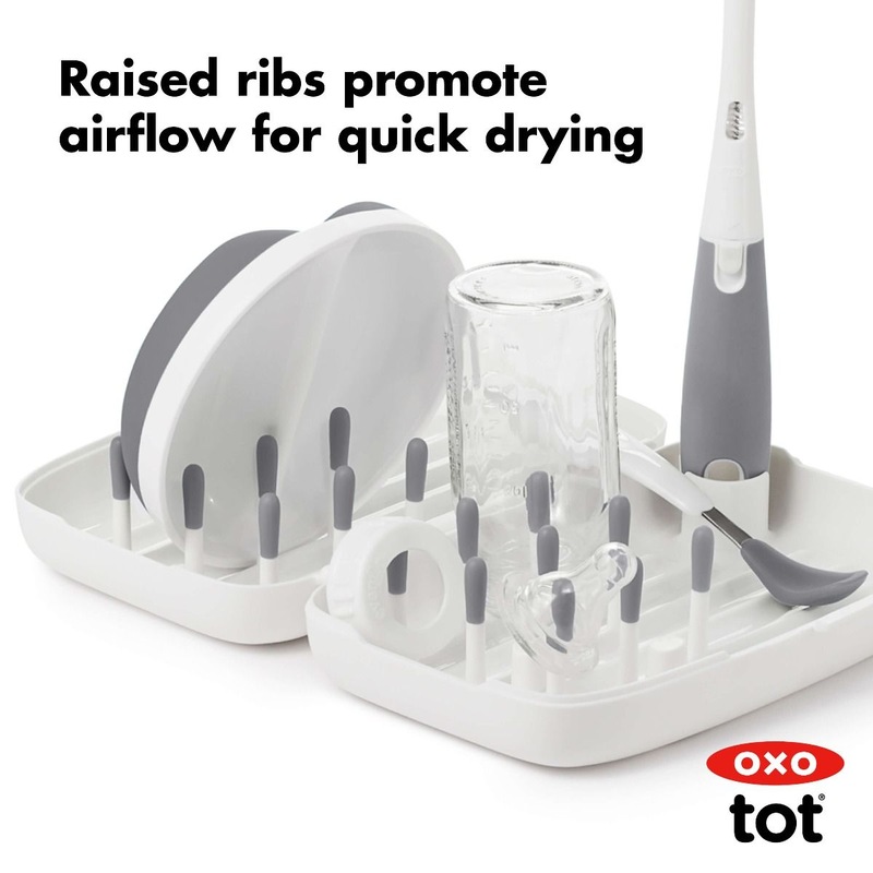Buy OXO Tot Drying Rack & Bottle Brush Grey MyDeal
