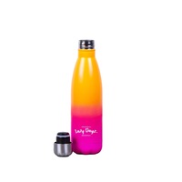 500ml Double Walled Insulated Stainless Steel Water Drink Sport Carry Bottle Gym Outdoor Gym Cycling BPA Free Hot Cold 12 Hours Orange Pink Ombre