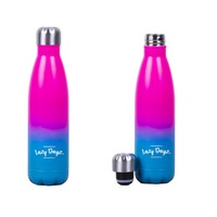 500ml Double Walled Insulated Stainless Steel Water Drink Sport Carry Bottle Gym Outdoor Gym Cycling Gift BPA Free Hot Cold 12 Hours Pink Blue Ombre