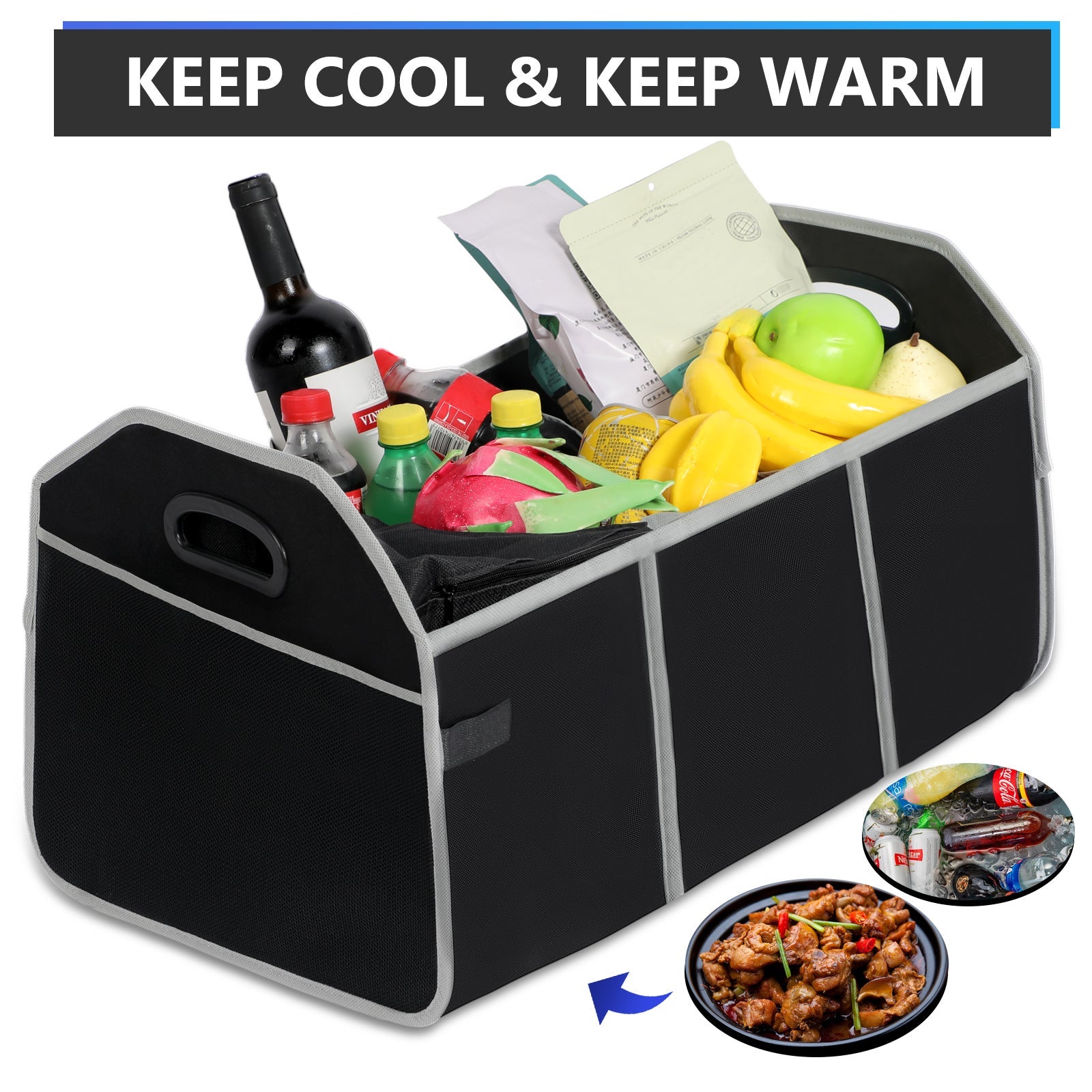 Car Boot Organizer Collapsible Trunk Multipurpose Space Storage Tidy Cooler Camp