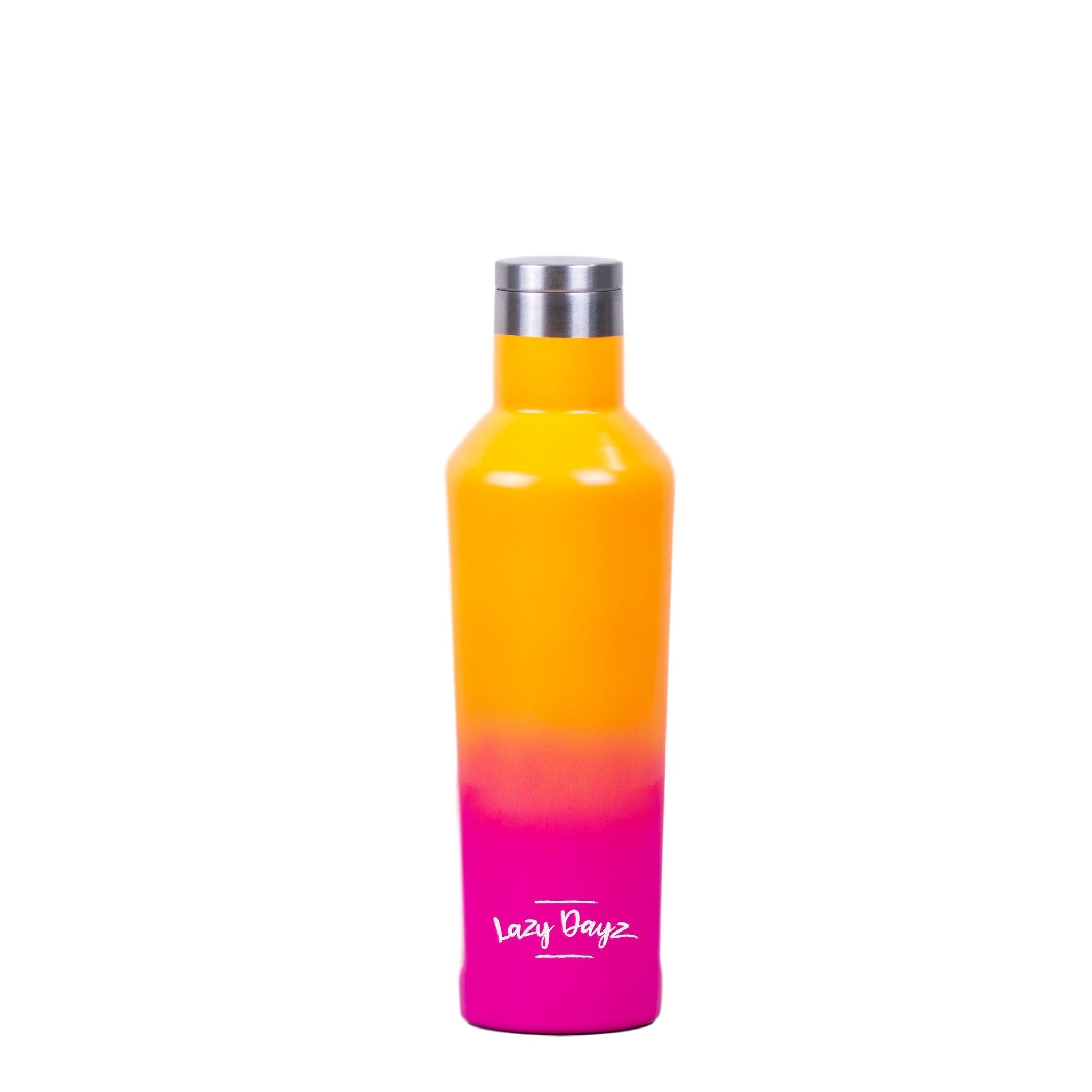 Double Walled 480ml Stainless Steel Water Drink Bottle Insulated Spartan Outdoor Gym Cycling Beach Sport BPA Free Hot Cold 12 Hours Orange Pink Ombre