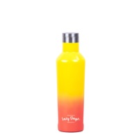 Double Walled 480ml Stainless Steel Water Drink Bottle Insulated Spartan Outdoor Gym Cycling BPA Free Hot Cold 12 Hours Yellow Peach Ombre