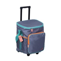 Picnic Jumbo Cooler Bag Tote Integrated Trolley On Wheels 25L Insulated BBQ Beverage Food Carriers Food Grade Aluminium Adjustable Strap