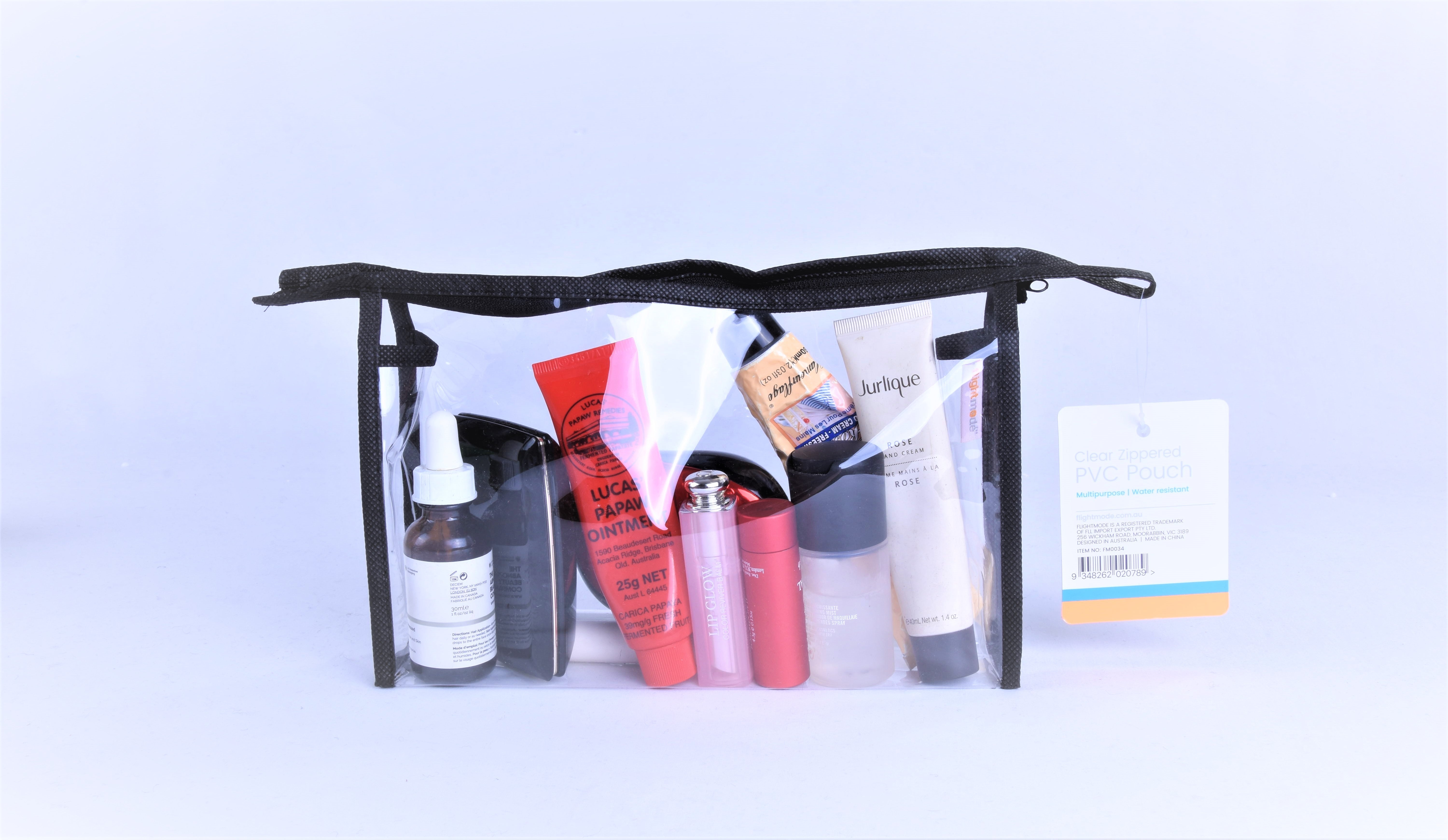 Transparent Clear Plastic Makeup Cosmetic Toiletry PVC Zipped Bag Travel Pouch