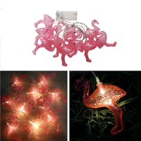 1.6m 10LED Flamingo LED Light String Outdoor and Indoor Decoration Light String Fairy Holiday String Light