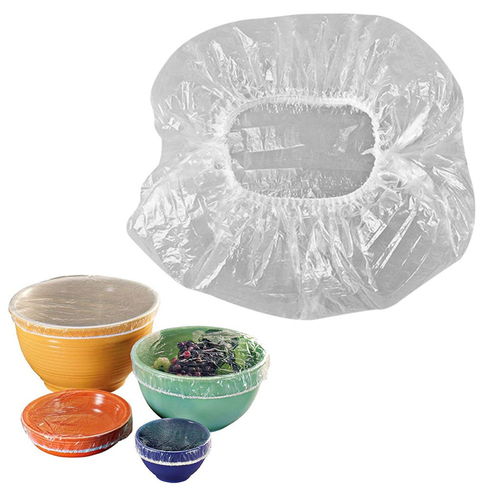 Reusable Elastic Food Storage Covers Transparent Stretch PE Wrap Bowl Covers