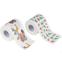 10PCS Creative Style Paper Christmas Toilet Roll Paper Tissue Table Home Decorations
