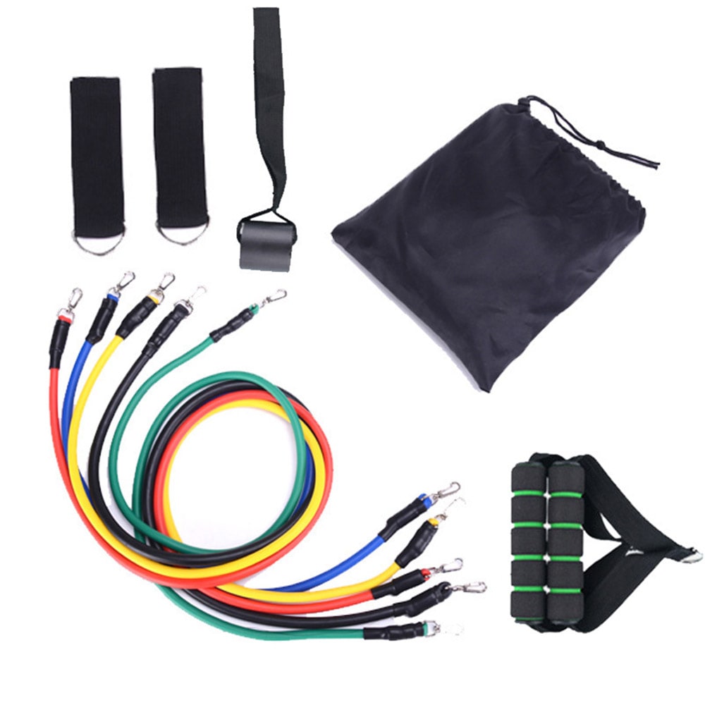 11-Piece Exercise Resistance Bands Pull Ropes Set Australia