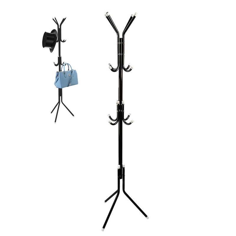 Buy 12 Hooks 3Tier Coat Rack Metal Clothes Hanger Multifunctional Coat