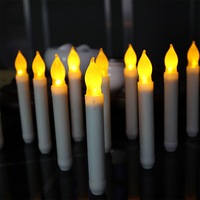 12Pcs LED Flameless Candles Light Taper Flickering Battery Operated Party Decor