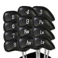 12Pcs PU Leather Head Cover Golf Iron Club Putter Head Cover