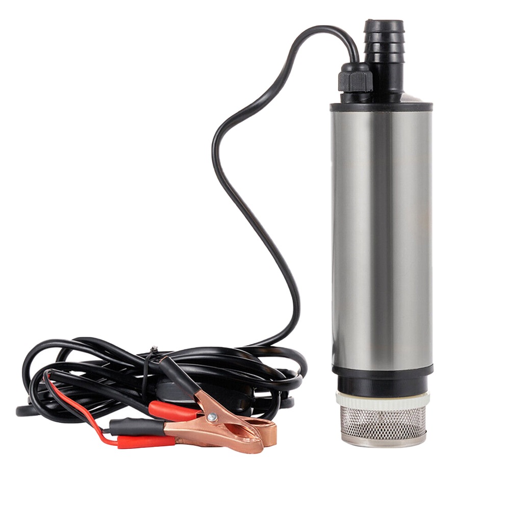 12V Stainless Steel Diesel Fuel Transfer Pump with Filter Pipe Electric Siphon