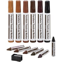 13pcs/17pcs Furniture Repair Wood Repair Markers Touch Up Repair Pen with Sharpener Kit