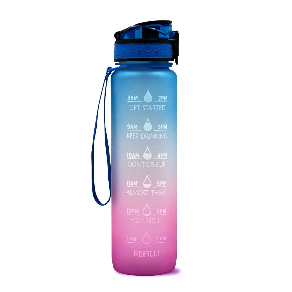 1L Leakproof BPA Free Drinking Water Bottle with Time Marker