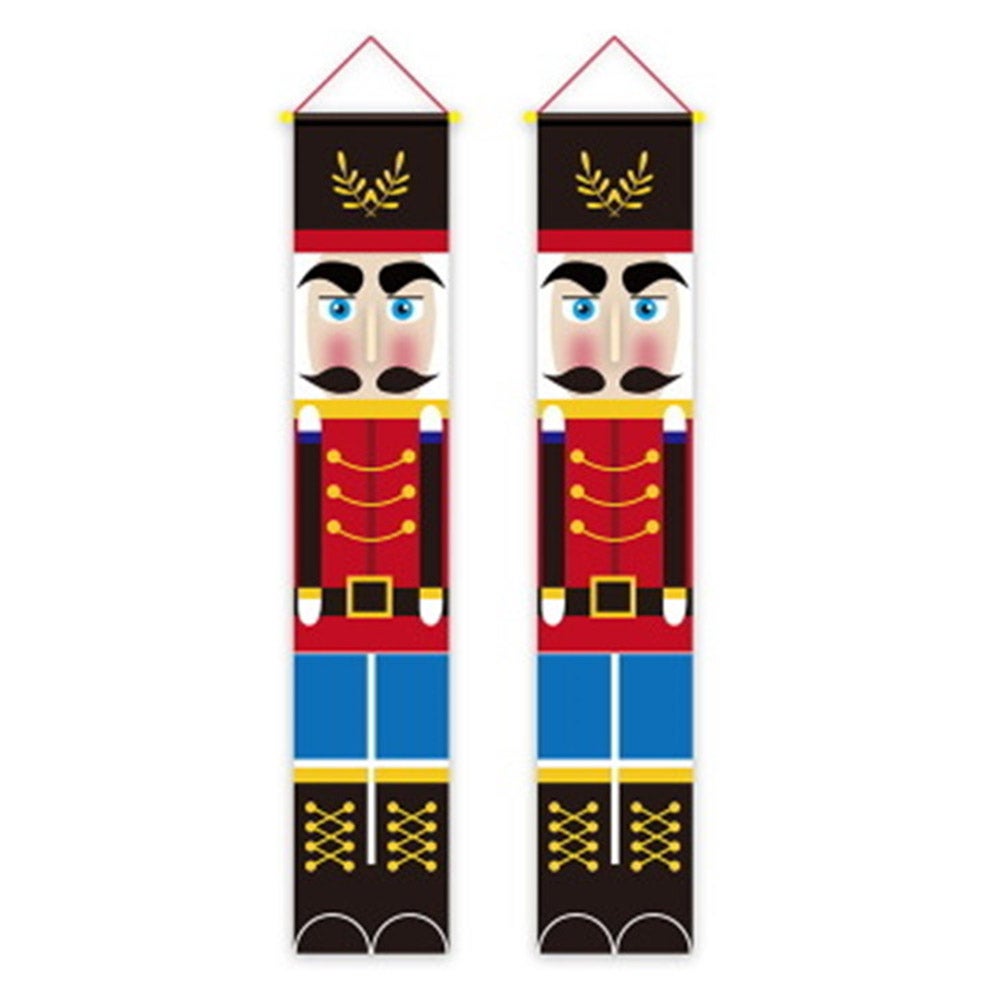 1Pair Christmas Knight Flags Curtain Ornaments Door Hanging Flags Christmas Home Decoration Knight Flags Christmas Banners