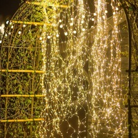 Waterfall 200LED Solar Power Lights String Fairy Light Wedding Xmas Home Garden Decor