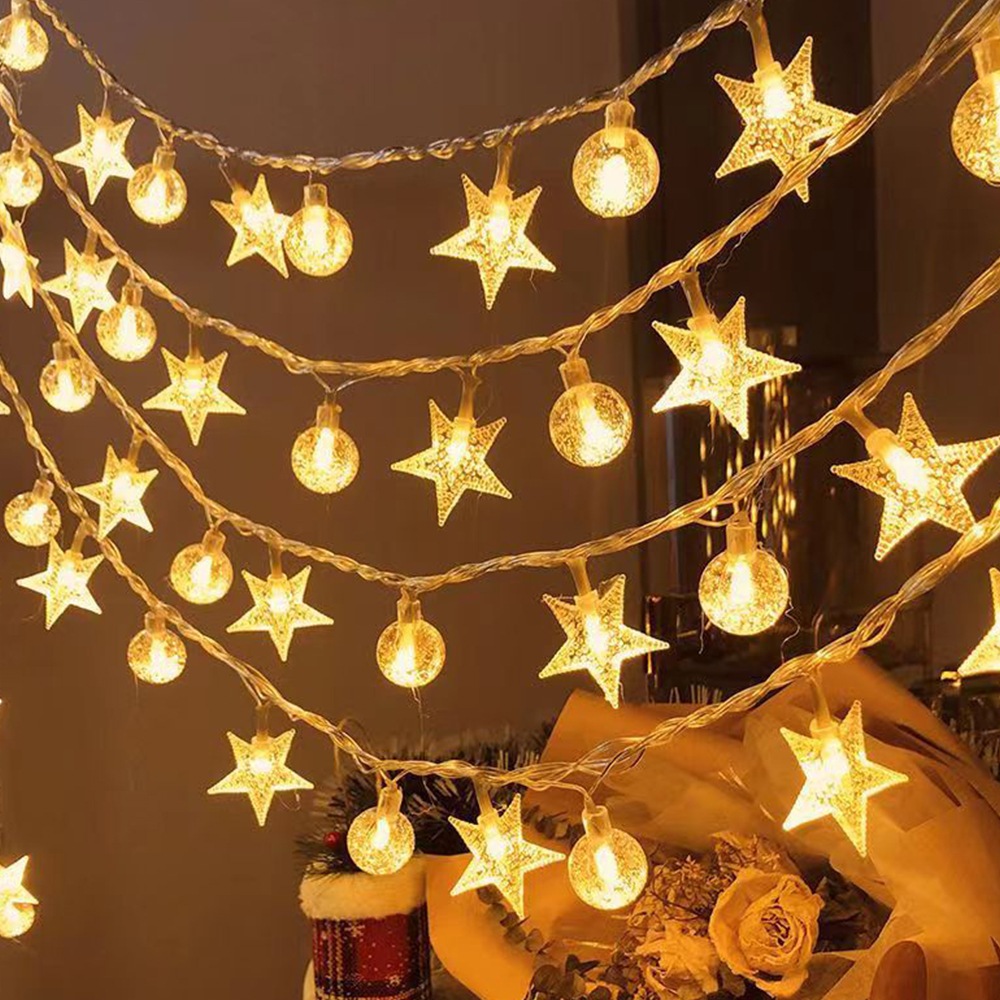 Buy 20/40/80-LEDs Star-Shaped Crystal Fairy String Lights Wire Fairy ...