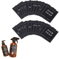 24Pcs Bathroom Bottle Label Waterproof Bottle Stickers Removable Cleaning Labels for Glass