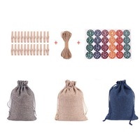 24pcs/Set Christmas Packing Bags Gift Bags Linen Drawstring Bags Christmas Candy Storage Bags Food Bags Recycled Bags