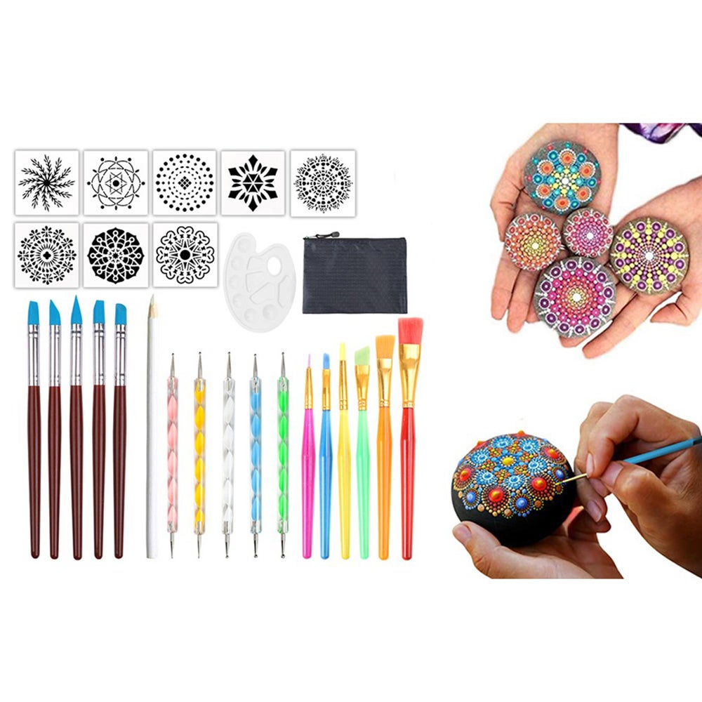 27-Piece Mandala Dotting Tools Rock Painting Kits Dot Art Pen Paint Nail Rocks