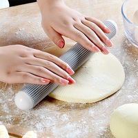 27cm Embossed Exhaust Rolling Pin Dough Roller Kitchen Baking Accessory