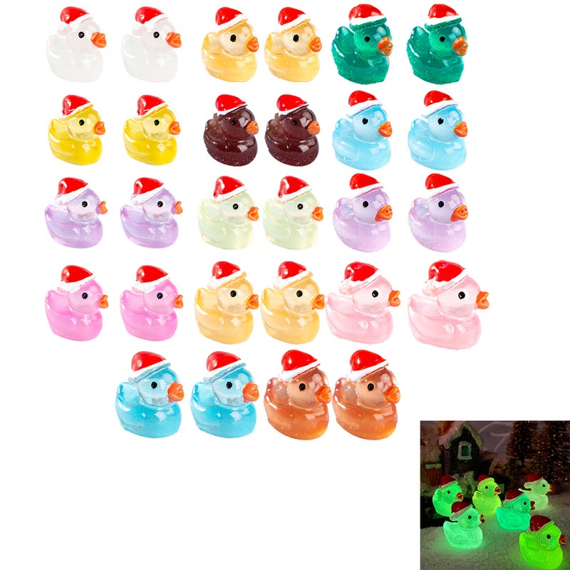 Great Choice Products 70 Pcs Mini Resin Ducks Luminous Tiny Ducks Figures  Bulk Dollhouse Potted Plants