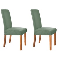 2Pcs Dining Chair Slipcover Stretch Slipover Chair Protectors Removable Elastic Covers