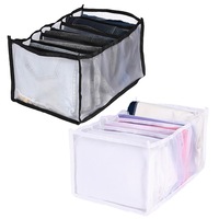 2pcs 7-Grids Pants Drawer Organizer Divider Mesh Storage Bag Pants Drawer Organizer