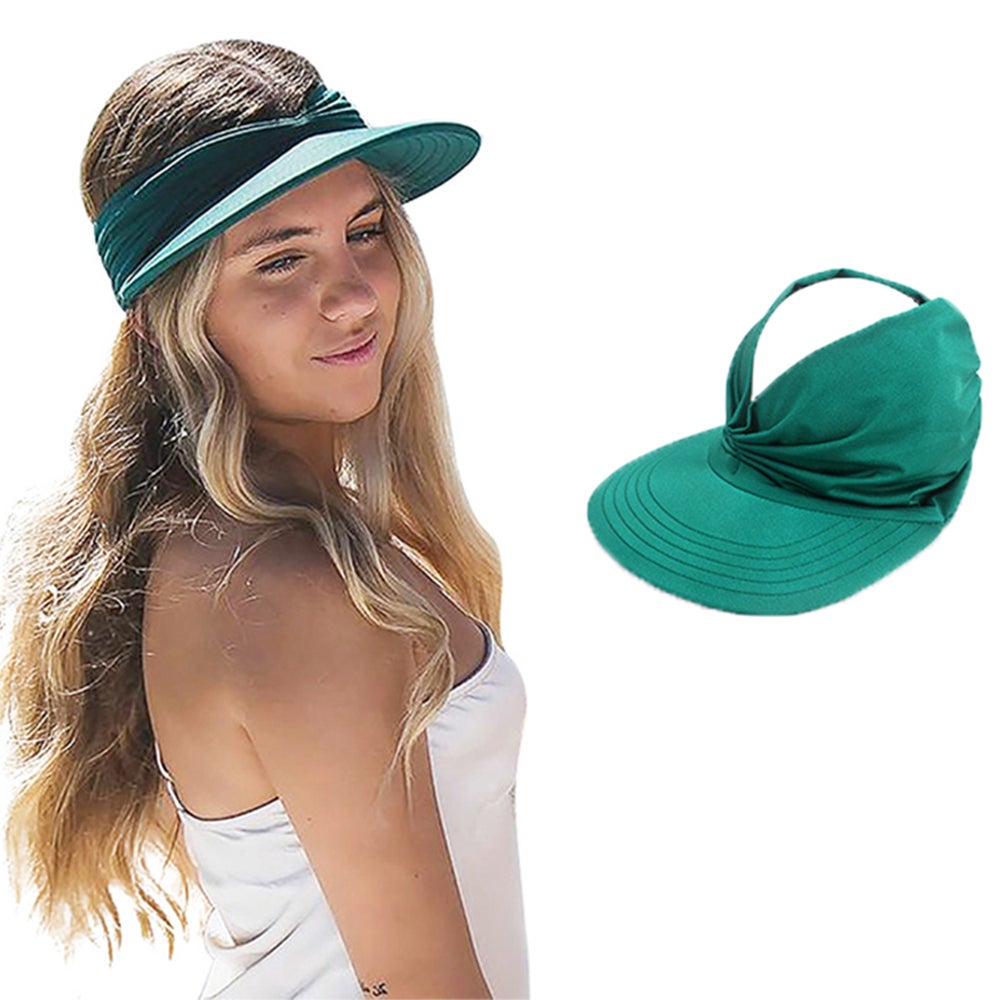 2pcs Adult Women Elastic Hollow Cap Summer Hat