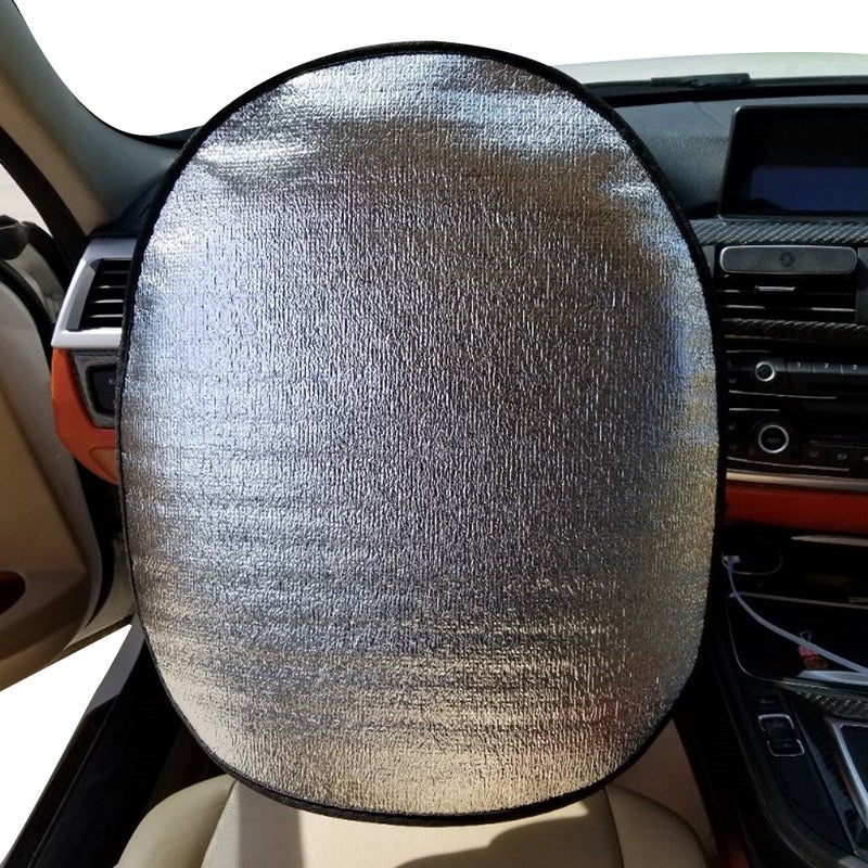 Buy 2Pcs Car Steering Wheel Sun Shade Covers Foil Cooling Steering