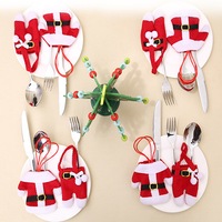 2pcs/Set Christmas Knife Fork Holders Christmas Santa Claus Pocket Bags Tableware Holders Kitchen Cutlery Bag Covers
