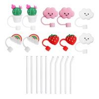 16pcs Barbie Reusable Straw Topper Caps Straw Covers For 6mm Straws Cute  Tumbler Cup Accessories Christmas Party Accessories