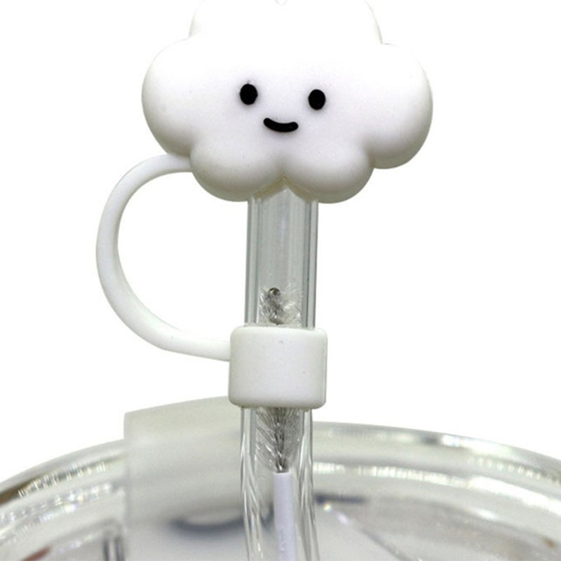 Metal Straw Straw Covers 2pcs White Cloud Straw Topper Cute Straw