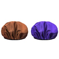 2pcs Three-Layers Terry Lined Shower Cap