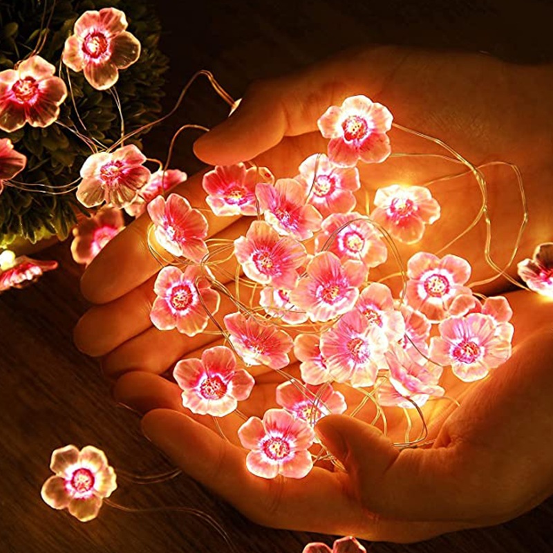 Buy 30LEDs Cherry Blossom String Lights Battery Operated String Lights Curtain Decorative Fairy