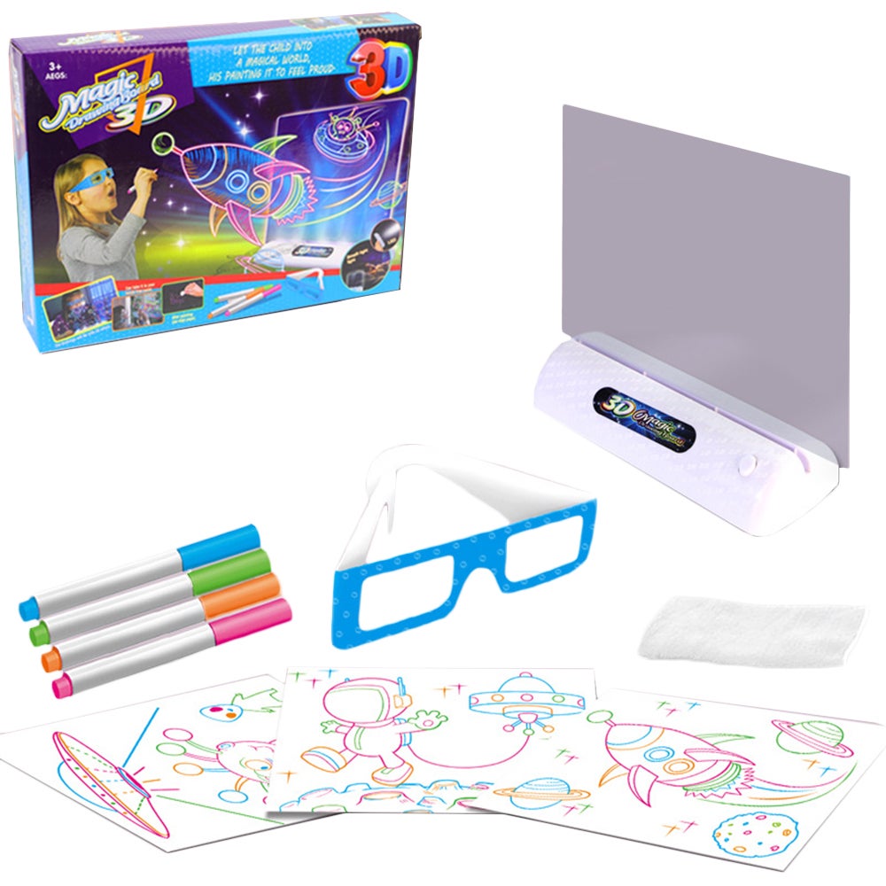 3D Fluorescent Drawing Writing Board Kit