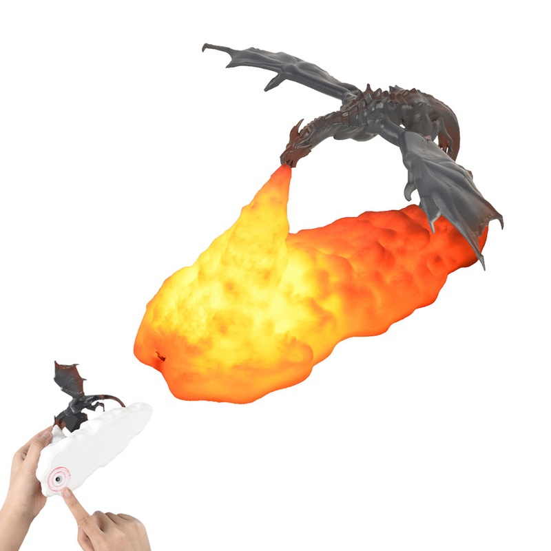 Buy 3d Printed Fire Breathing Dragon Night Light With Usb Rechargeable 