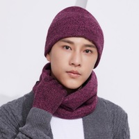 3pcs Set Gloves Winter Warm And Neck Scarf Neck Warmer Hat Scarf Gloves Set Beanie Hat