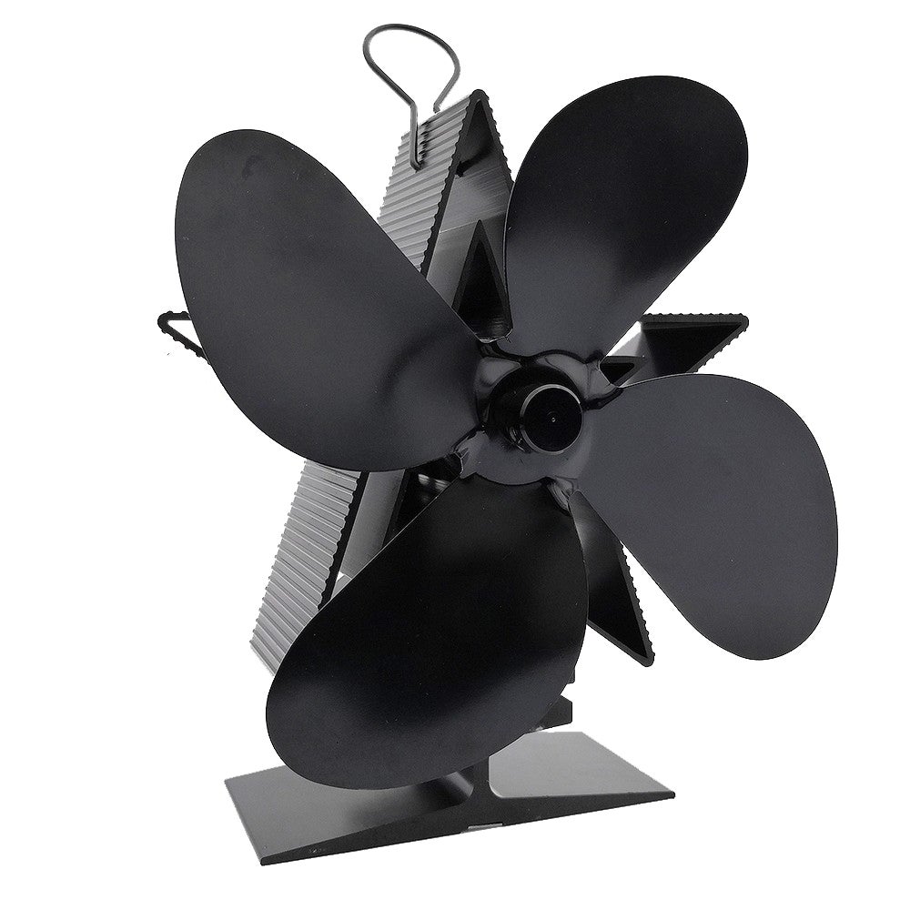 4-Blade Heat Powered Stove Fan Fireplace Fan Self-Powered Silent Heater Heat Powered Stove Top Fan for Wood Burner