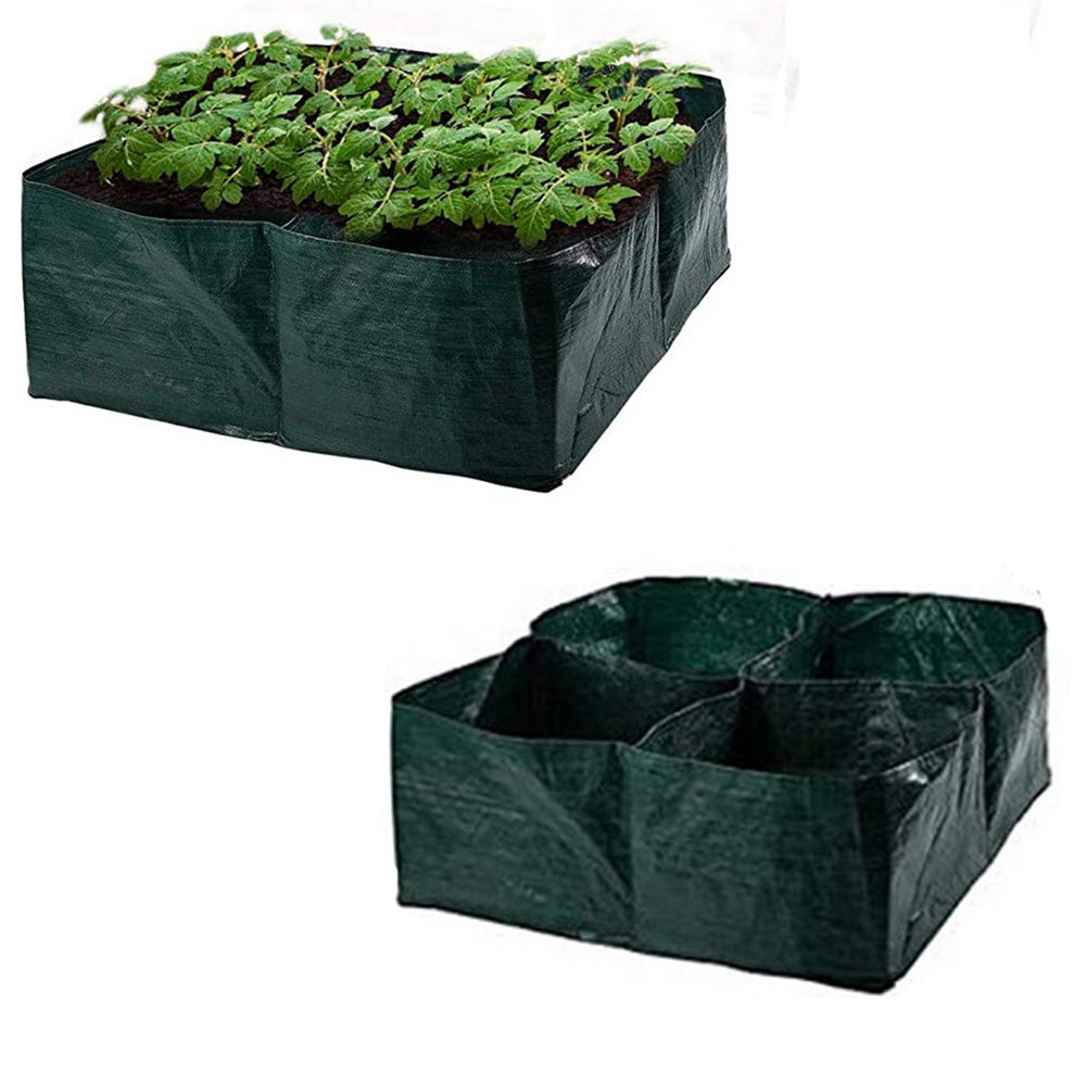 4 Divided Grids Raised Garden Bed Planting Grow Bag