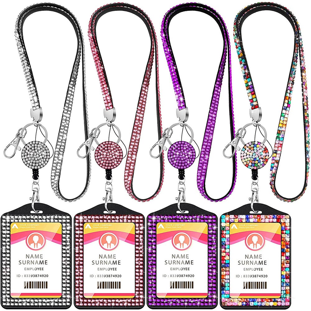 Buy Sets Bling Lanyard ID Card Holder with Metal Clasp and Key Ring  MyDeal