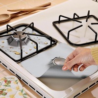 4Pack or 8Pack Reusable Gas Stovetop Protectors Kitchen Silver Non-Stick Foil Gas Hob Range Stovetop Burner Cover Liner