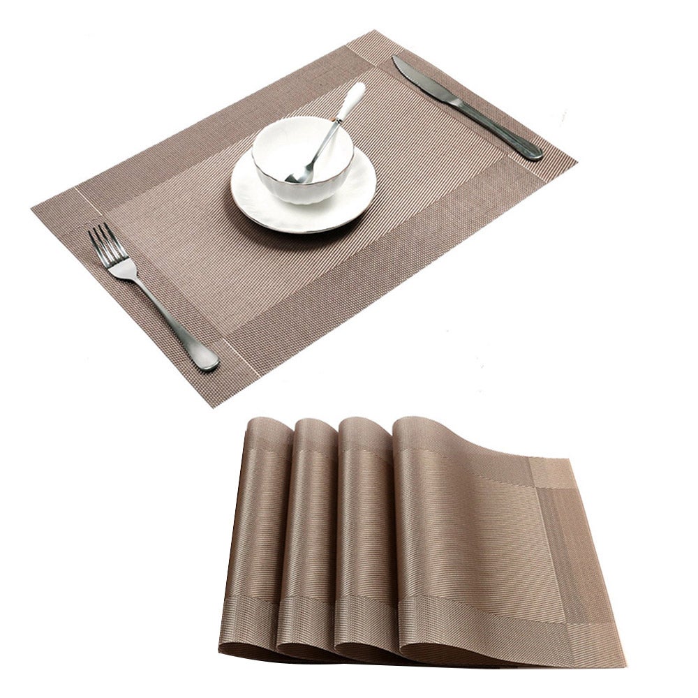4pcs/8pcs Non-slip Insulation Placemats Washable PVC Table Mats Heat-Resistant Placemats