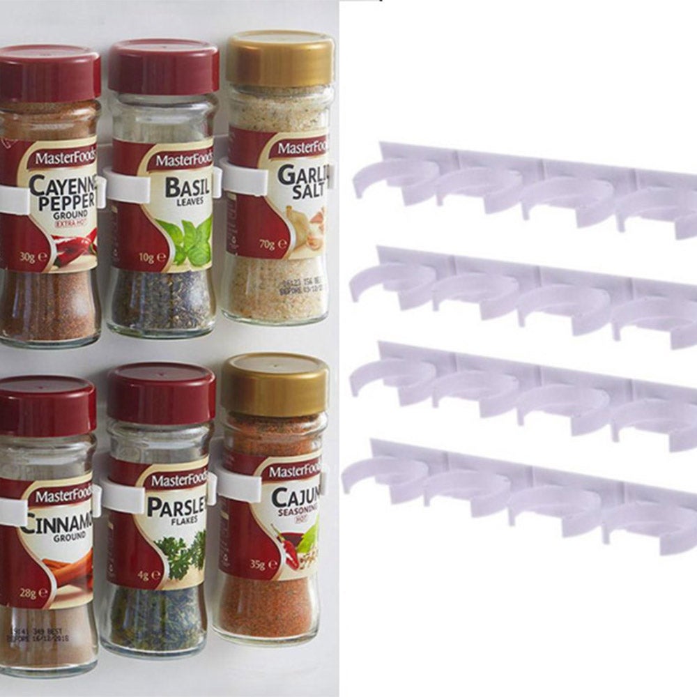 4pcs or 8pcs Spice Clips Organizer Adhesive Spice Bottle Storage Shelf Clip Rack Cabinet Door Spice Clips