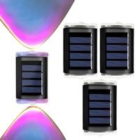 4Pcs Solar Wall Lights Water-resistant Garden Outdoor Fence Yard LED Wall Light for Backyard