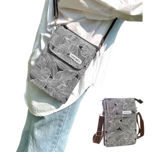 5 Layer Leaf Pattern Canvas Cell Phone Purse Wallet Lightweight Crossbody Bag for Women Girls