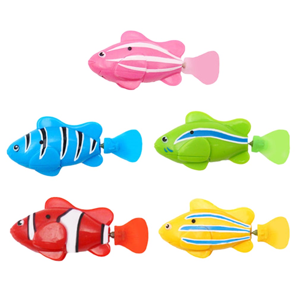 5PCS Electric Robot Swimming Fish Bath Shower Water Toys